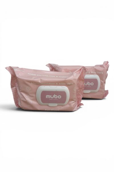Mubo Chlorhexidine & Aloe Vera Pet Wipes – chusteczki pielęgnacyjne dla psa i kota 100 szt