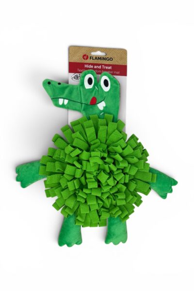 Flamingo Njammie Crocodile Green – mata węchowa dla małych psów i kotów