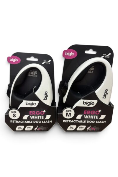 Smycz automatyczna Biglo Ergo Plus White – swoboda na spacerze
