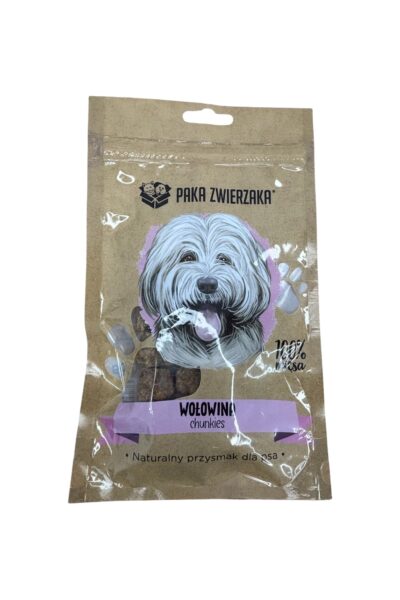 Smakołyki chunkies Wołowina 100% – 70 g PAKA ZWIERZAKA