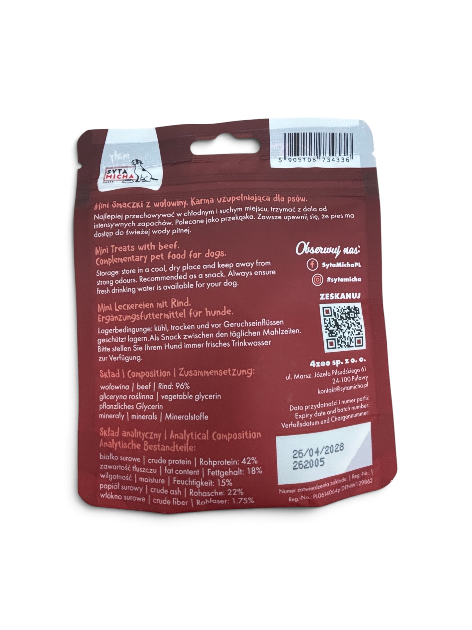 Mini smakołyki z wołowiną SYTA MICHA - 60g - obrazek 2